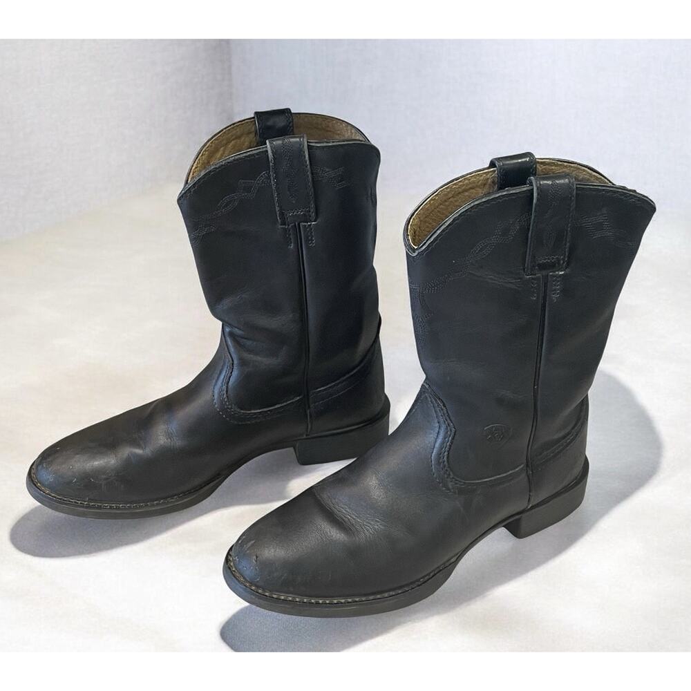 Ariat Heritage Roper Western Cowboy Boots Women's Size 7.5 B Black Leather 14501